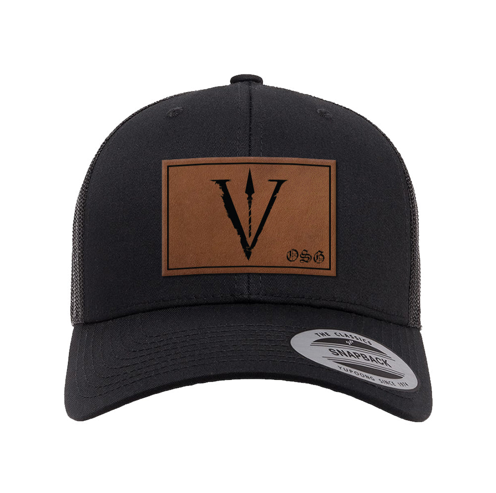 Obsidian V Spear Leather Patch Snapback (Multi options)
