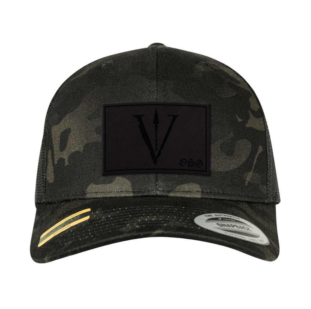 Obsidian V Spear Leather Patch Snapback (Multi options)