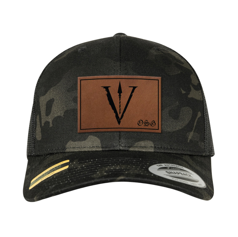 Obsidian V Spear Leather Patch Snapback (Multi options)