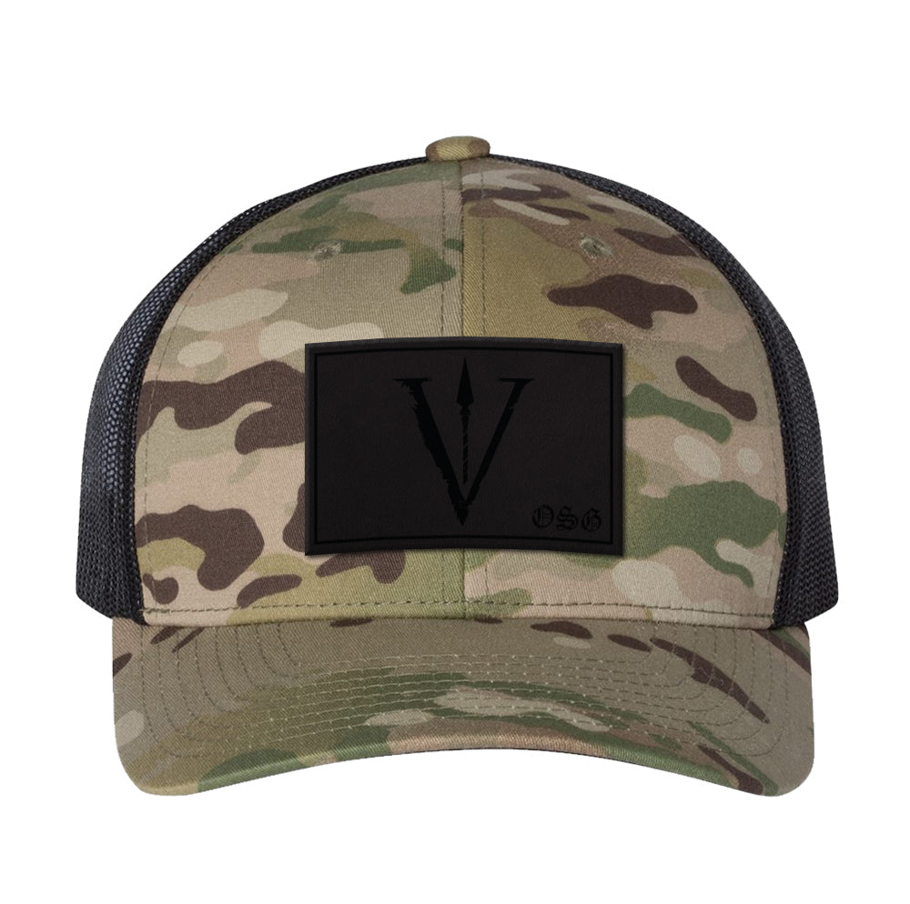 Obsidian V Spear Leather Patch Snapback (Multi options)