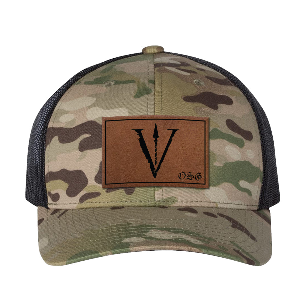 Obsidian V Spear Leather Patch Snapback (Multi options)